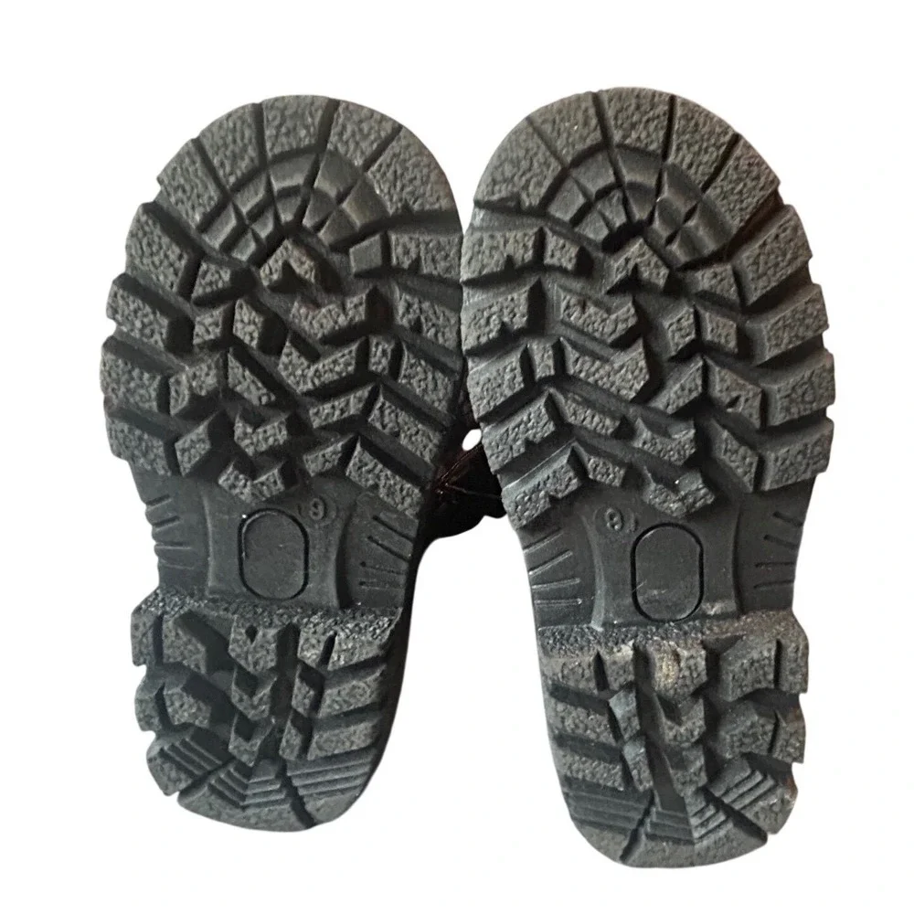 Dream Pairs Kids Winter Snow Boots Fur Trimmed Waterproof‎ Blue Laces Size 9